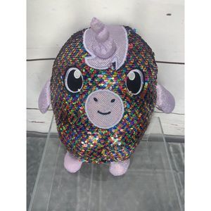 Shimmeez Rainbow Reversible Sequins Plush Unicorn 8 Inch Toy‎